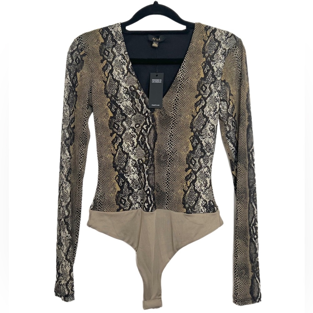AFRM Snakeskin Bodysuit NWT XS